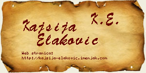 Kajsija Elaković vizit kartica